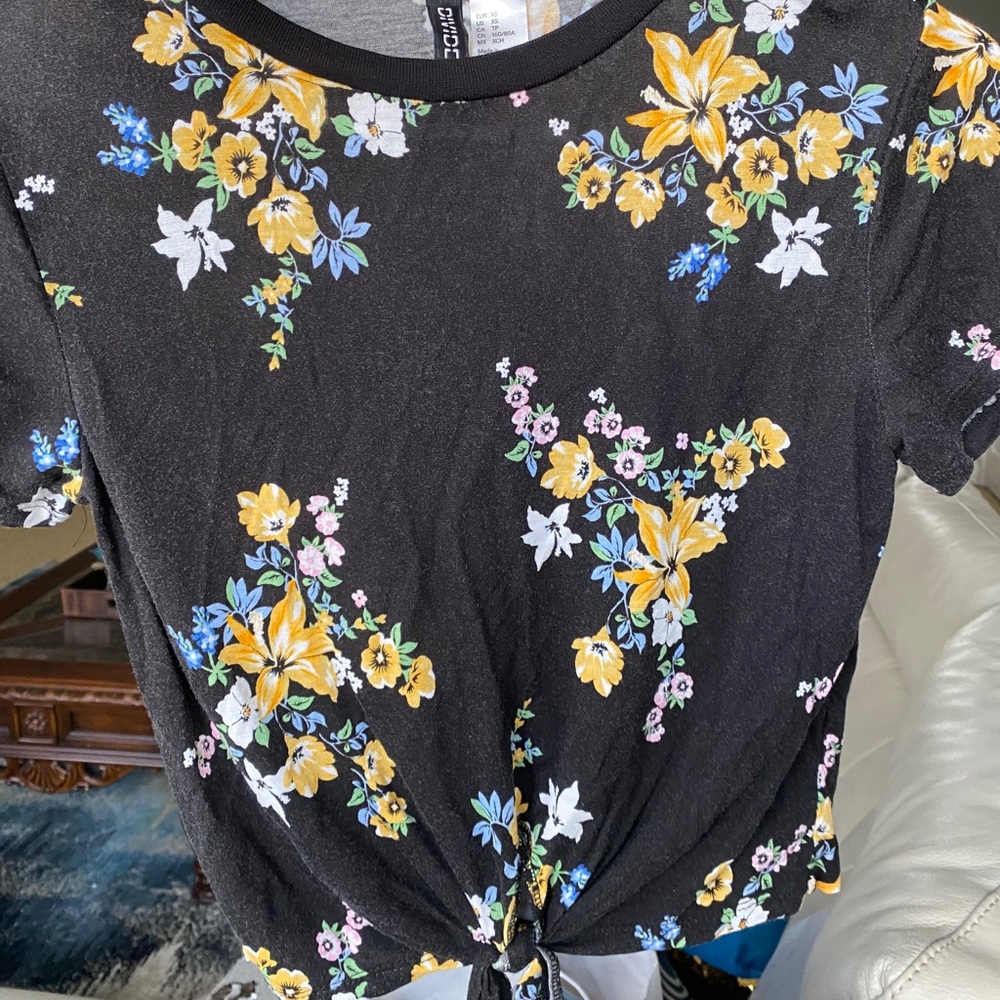 black floral top